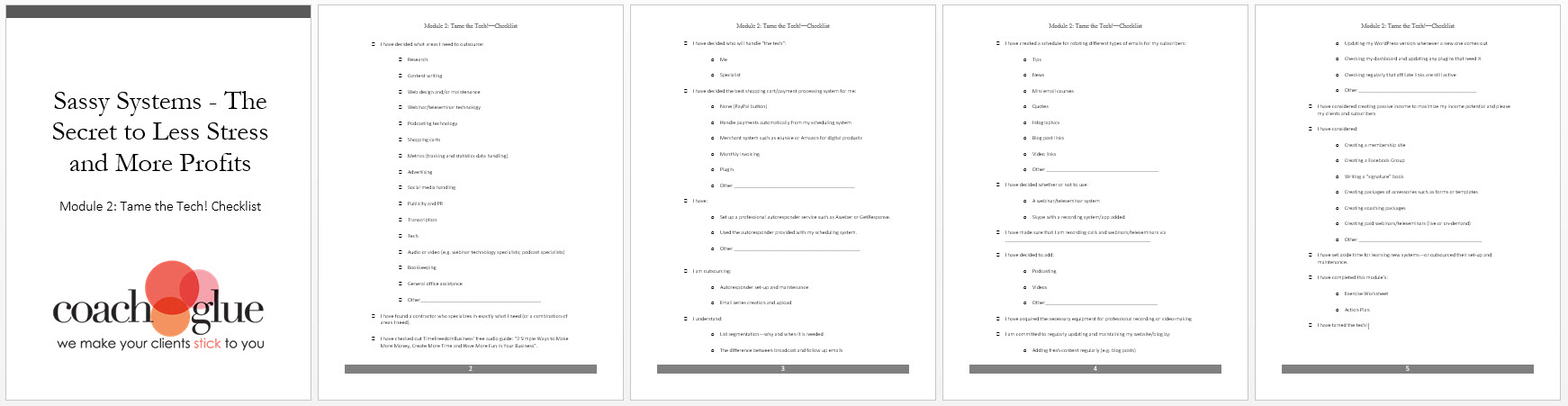 Module 2 Tame the Tech Checklist Screenshot