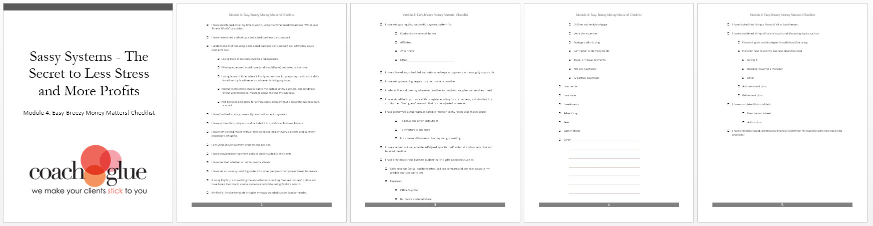 Module 4 Easy Breezy Money Matters Checklist Screenshot