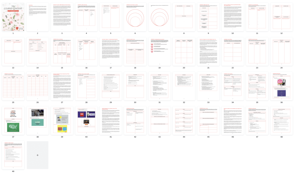 Screenshot of the Done-for-You Course Content Planner designed in Canva. 